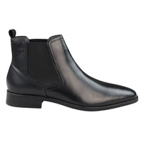 Svarta slip-on Chelsea-stövlar i äkta läder för män, smarta och casual