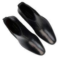 Svarta slip-on Chelsea-stövlar i äkta läder för män, smarta och casual