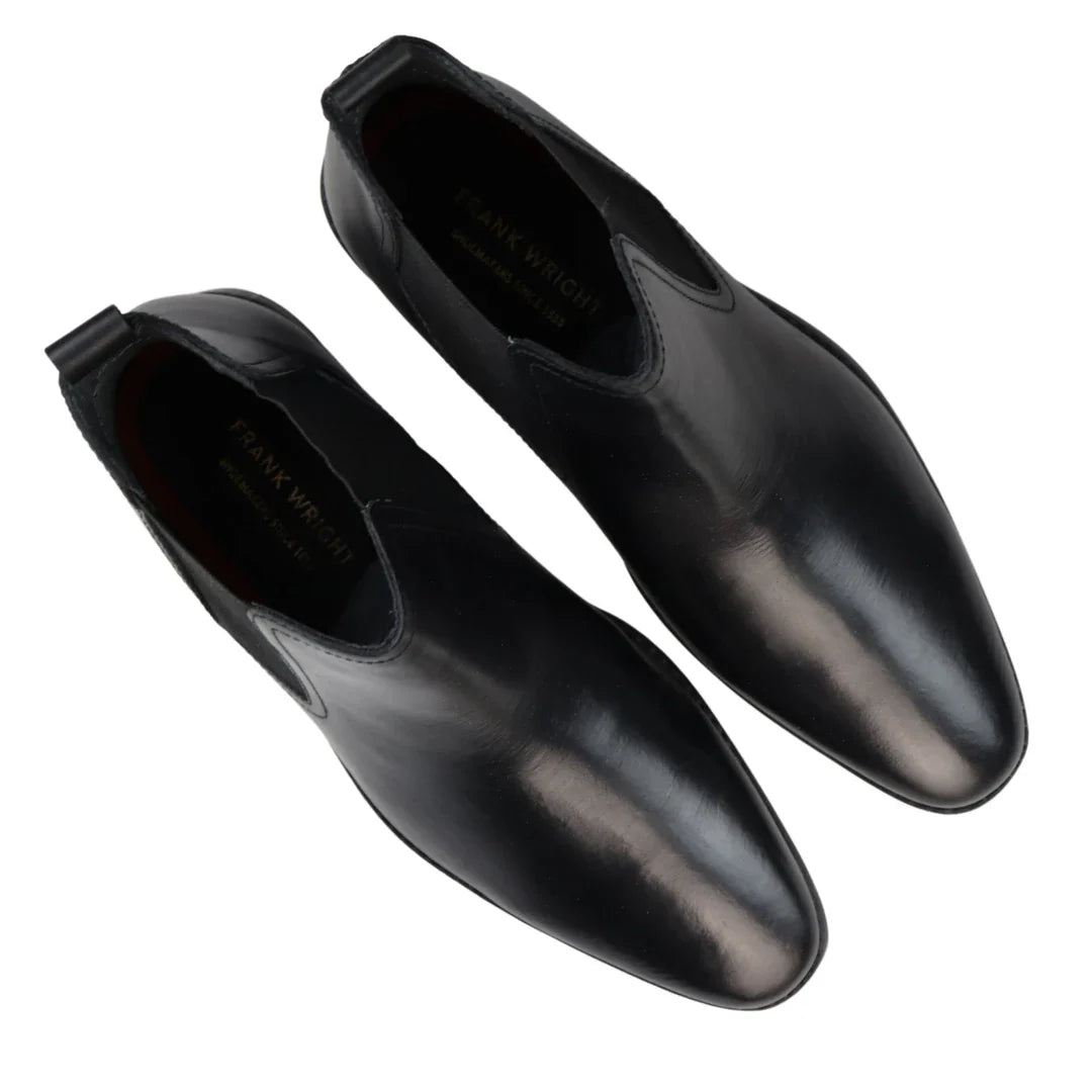 Svarta slip-on Chelsea-stövlar i äkta läder för män, smarta och casual