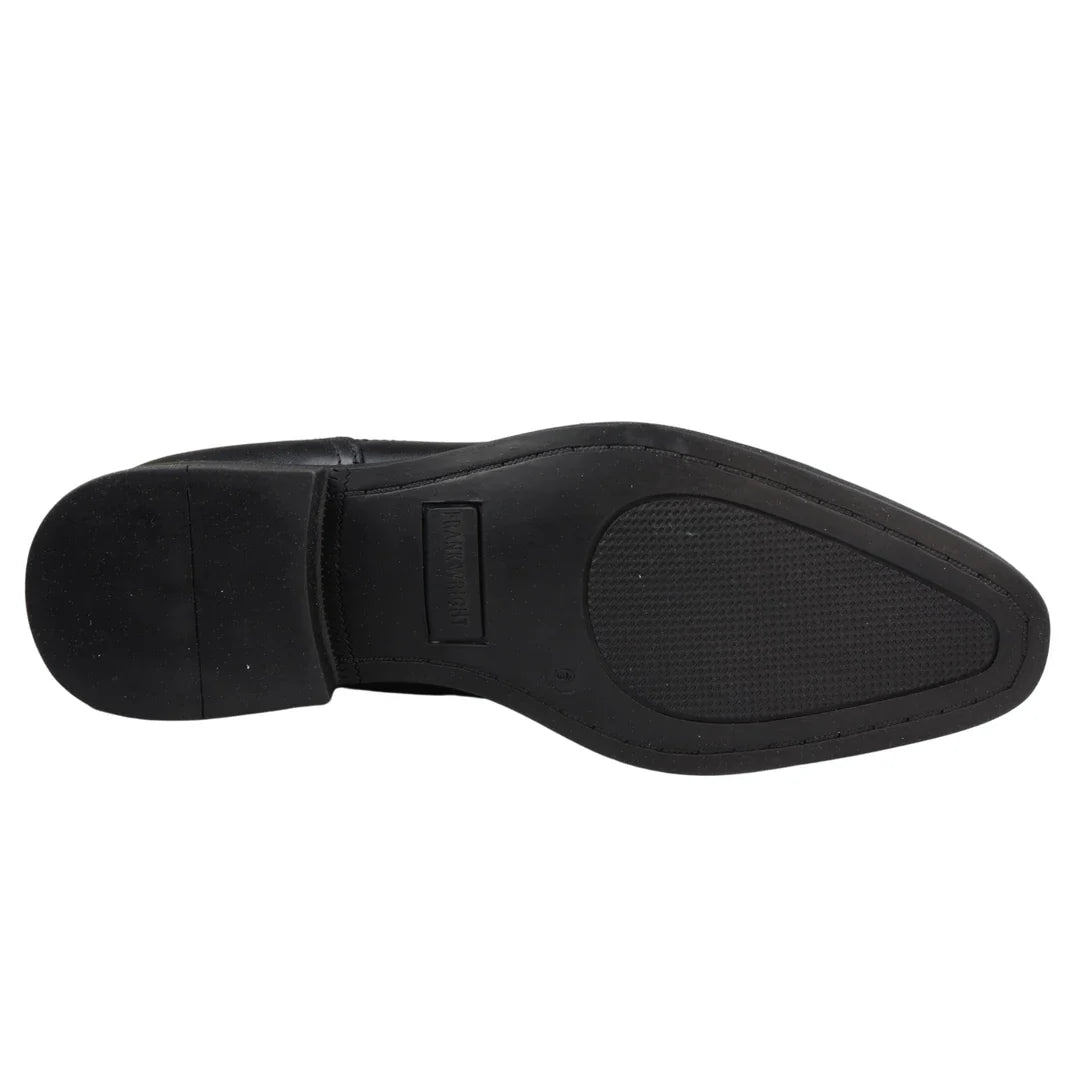 Svarta slip-on Chelsea-stövlar i äkta läder för män, smarta och casual