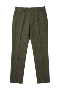 Oscar - Herrbyxor i olivgröna tweed i ullblandning
