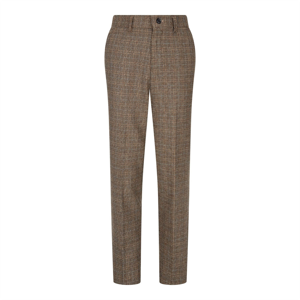 Pojkar 3-delad brun kostym i tweed, rutig vintage-stil, skräddarsydd passform, 1920-tal