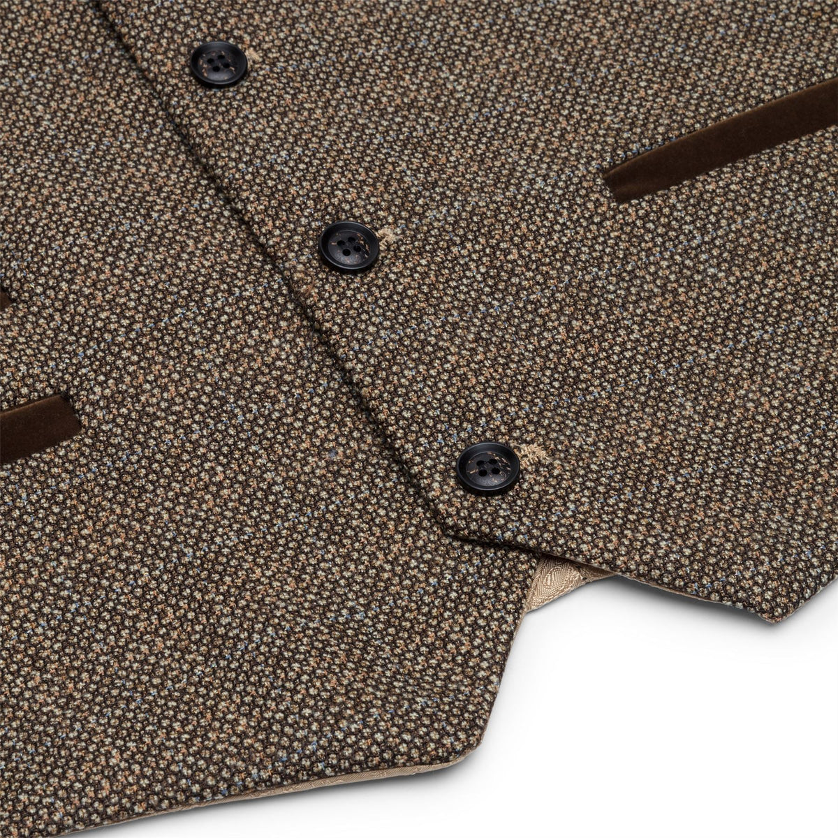 Pojkar 3-delad brun kostym i tweed, rutig vintage-stil, skräddarsydd passform, 1920-tal