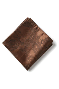 Paisleyhalsad brun slips presentset näsduk manschettknappar slips blommig satin