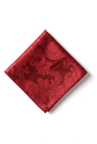 Paisleyhalsad Röd Slips Presentset Näsduk Manschettknappar Slips Blommig Satin