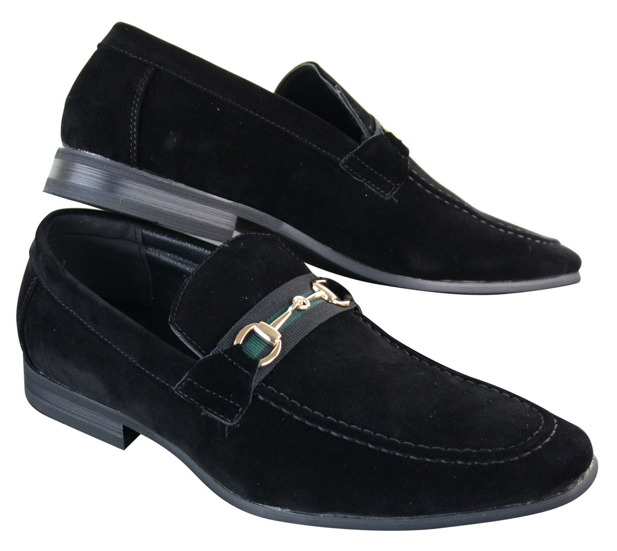 Patron 239 Mocka Herrskor Mocka Spänne Slip On Loafers Smart Casual Marinblå Brun Svart PU
