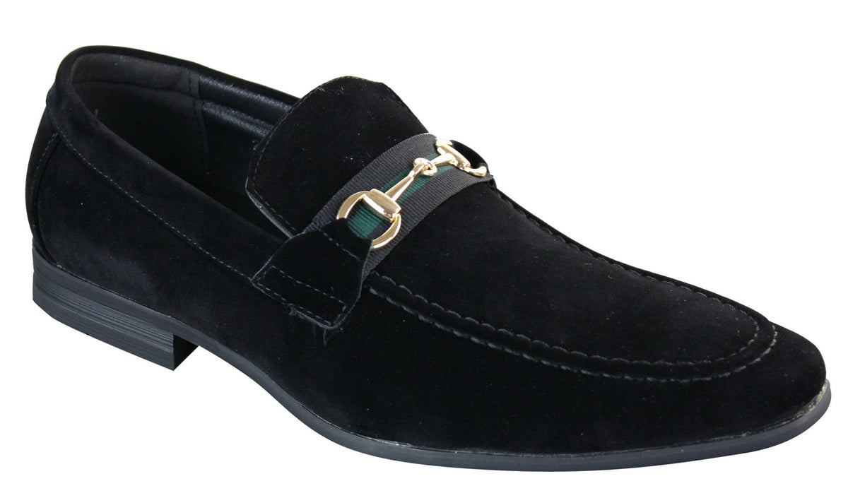 Patron 239 Mocka Herrskor Mocka Spänne Slip On Loafers Smart Casual Marinblå Brun Svart PU