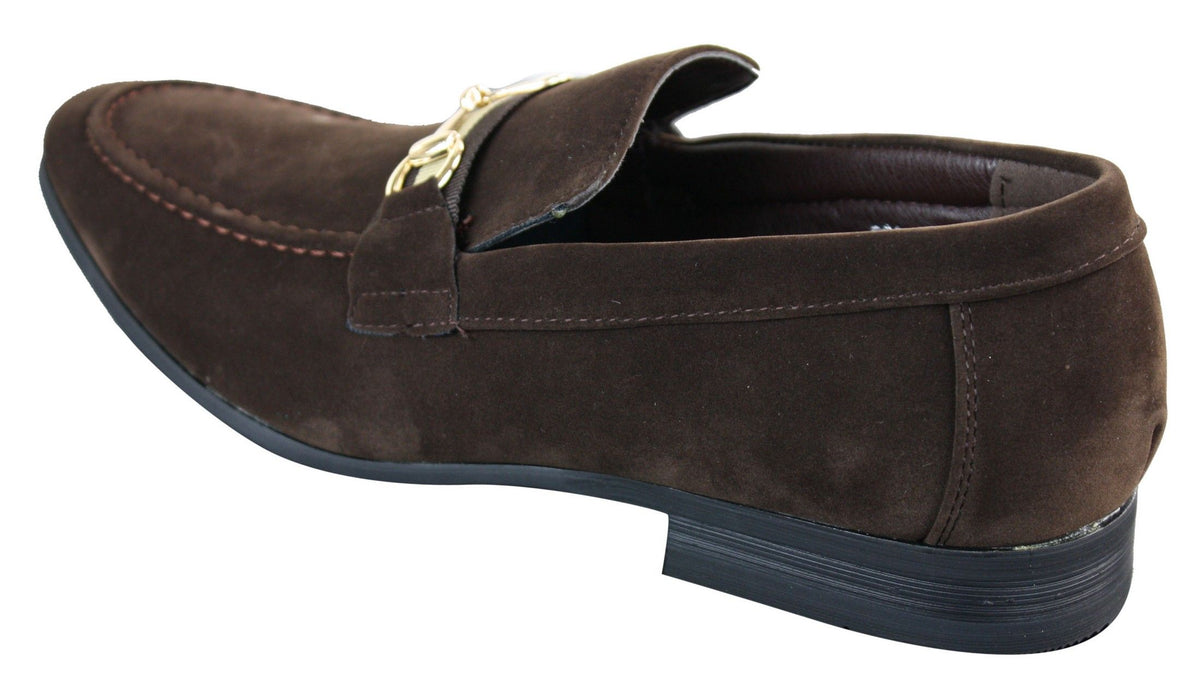 Patron 239 Mocka Herrskor Mocka Spänne Slip On Loafers Smart Casual Marinblå Brun Svart PU