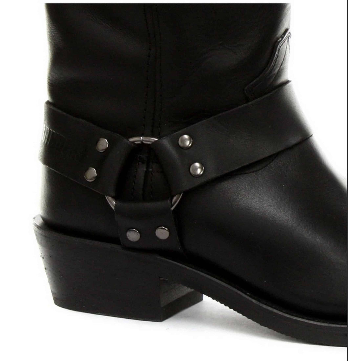 Unisex äkta läder Hi Biker stövlar Rock Punk Grinders Buckle Cowboy Riding