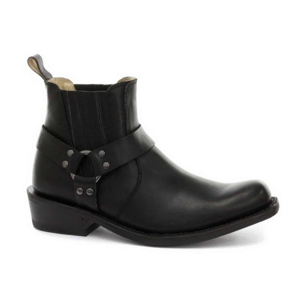 Unisex äkta läder biker ankelstövlar rock punk grinders spänne cowboy ridning