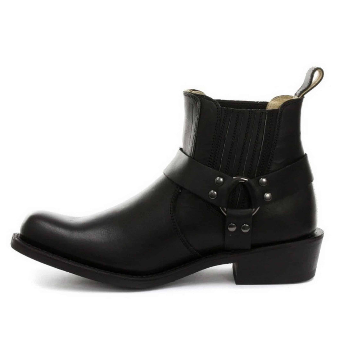 Unisex äkta läder biker ankelstövlar rock punk grinders spänne cowboy ridning