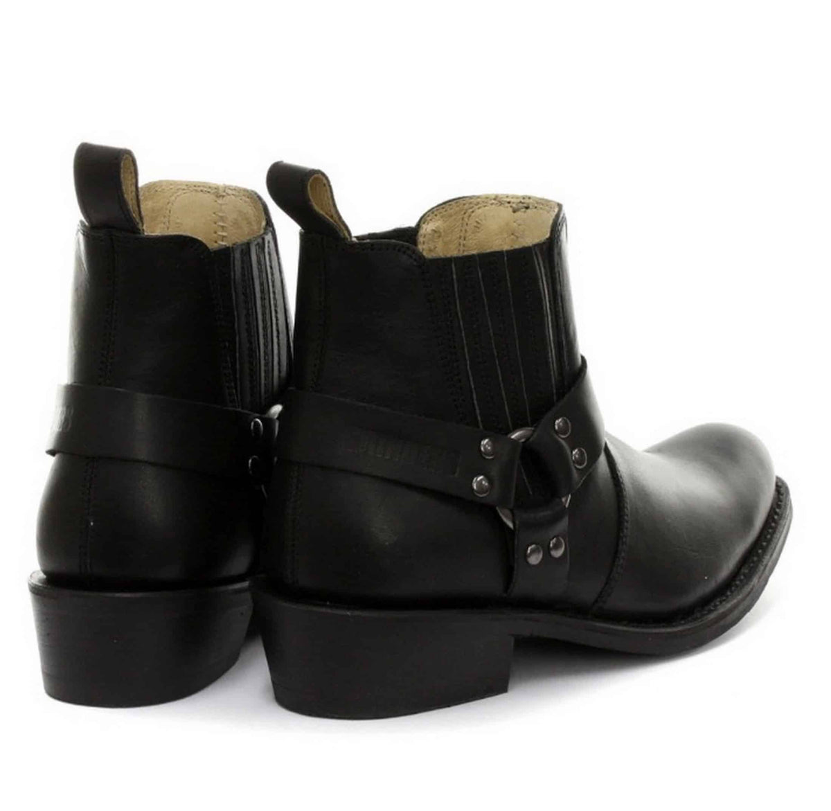 Unisex äkta läder biker ankelstövlar rock punk grinders spänne cowboy ridning