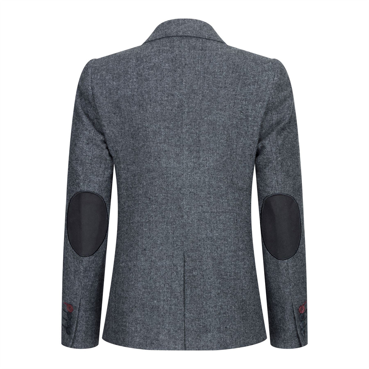 Damkavaj med ull, tweed, armbågslapp, 1920-tals vintage, klassisk grå