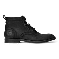 Sebastian - Svarta ökenstövlar i läder med snörning för män