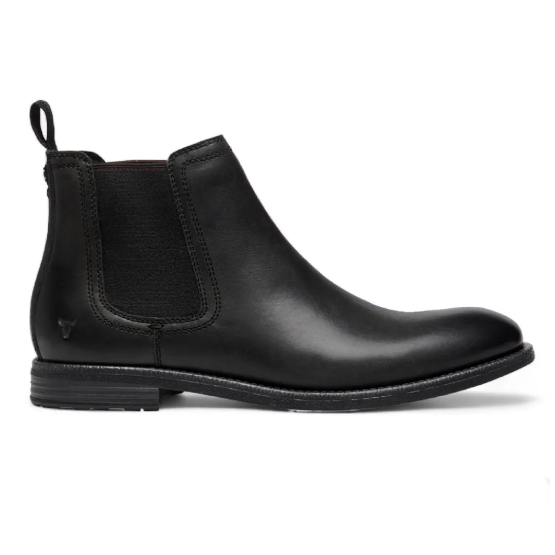Sergio - Svarta slip-on-chelseaboots i läder för män