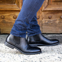Sergio - Svarta slip-on-chelseaboots i läder för män