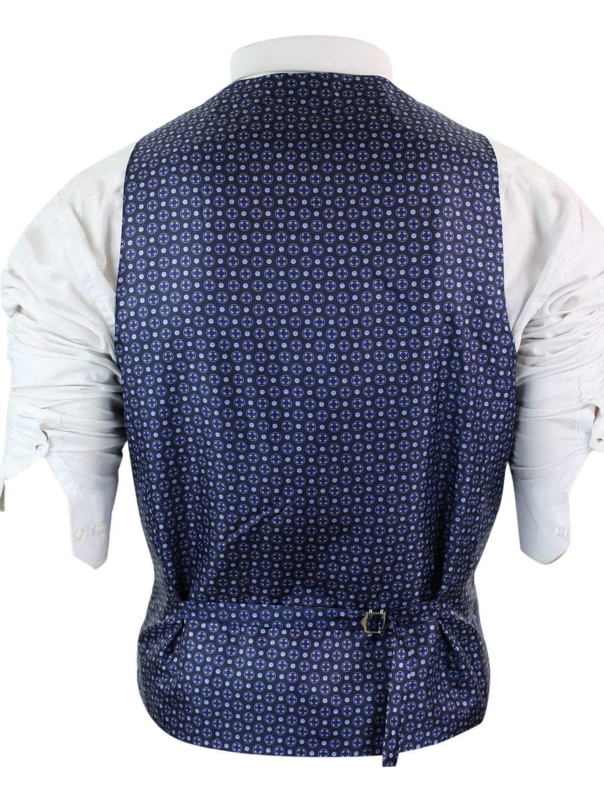 Herr Blå Väst i Tweed, Fiskbensmönstrad Ull, Peaky Blinders Vintage Retro