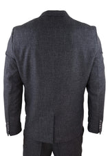 Svart herrkostym i tweed, tredelad vintagestil – STZ14