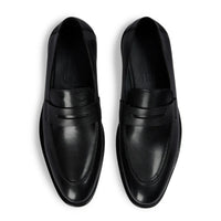 Ted - Svarta klassiska herrloafers i läder med mockatå