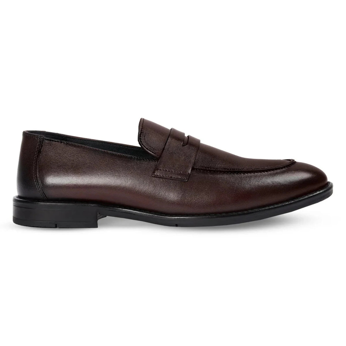 Ted - Herr Bruna Klassiska Läderloafers med Mockatå