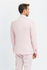 Tropez - Herrkostym i rosa, skräddarsydd 3-delad passform