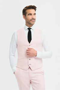 Tropez - Herrkostym i rosa, skräddarsydd 3-delad passform