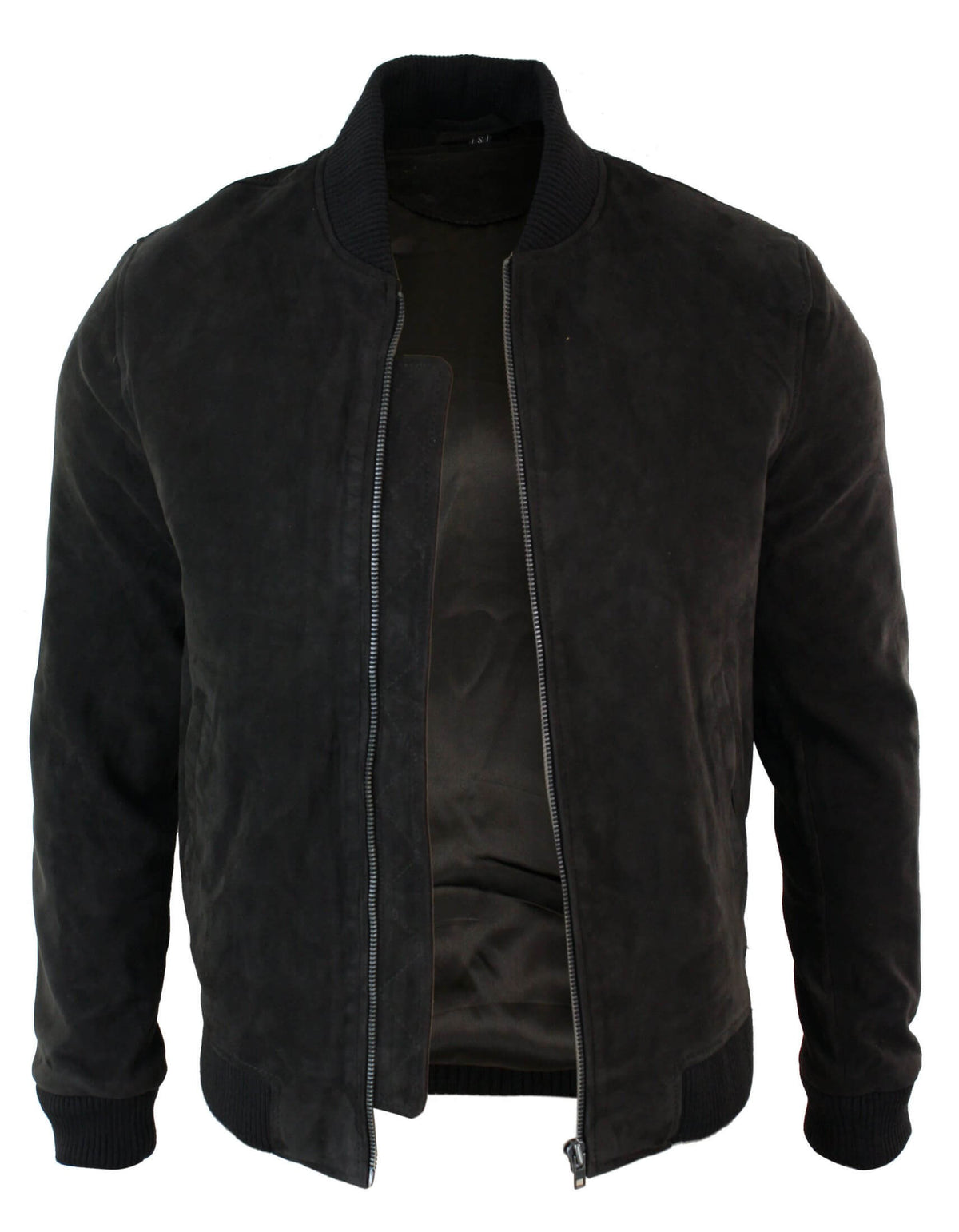 Varsity Herr Bomberjacka i Äkta Mocka Läder Klassisk Retro Vintage - Brun