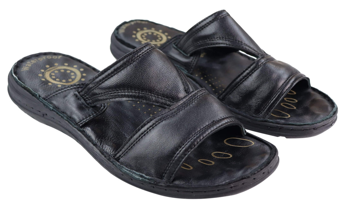 Herrsandaler i nappaläder