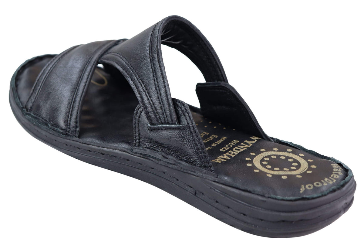 Herrsandaler i nappaläder