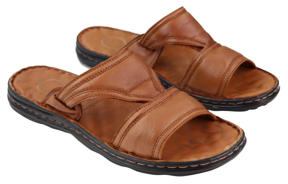 Herrsandaler i nappaläder