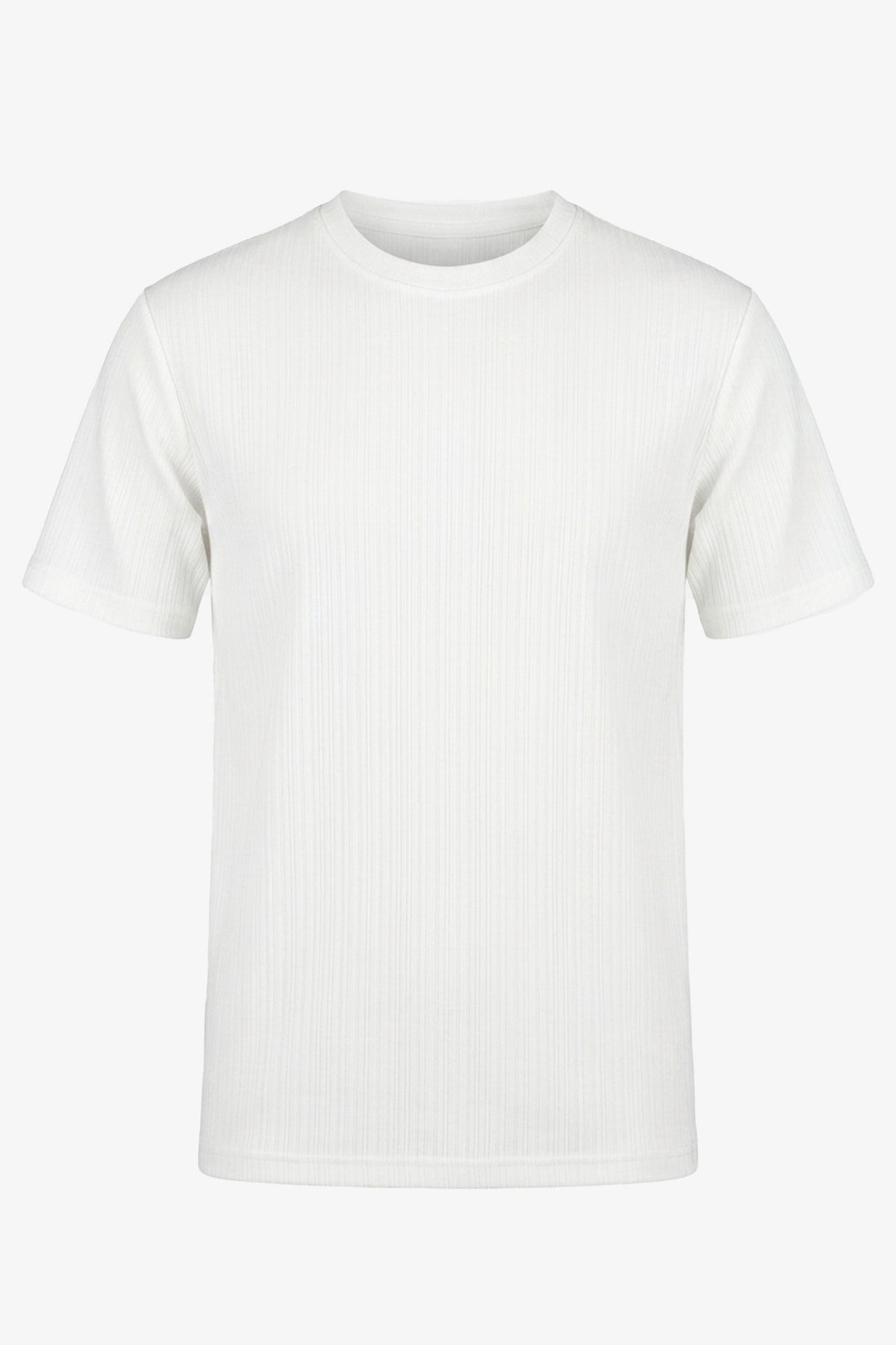 Vit ribbad klassisk t-shirt för män