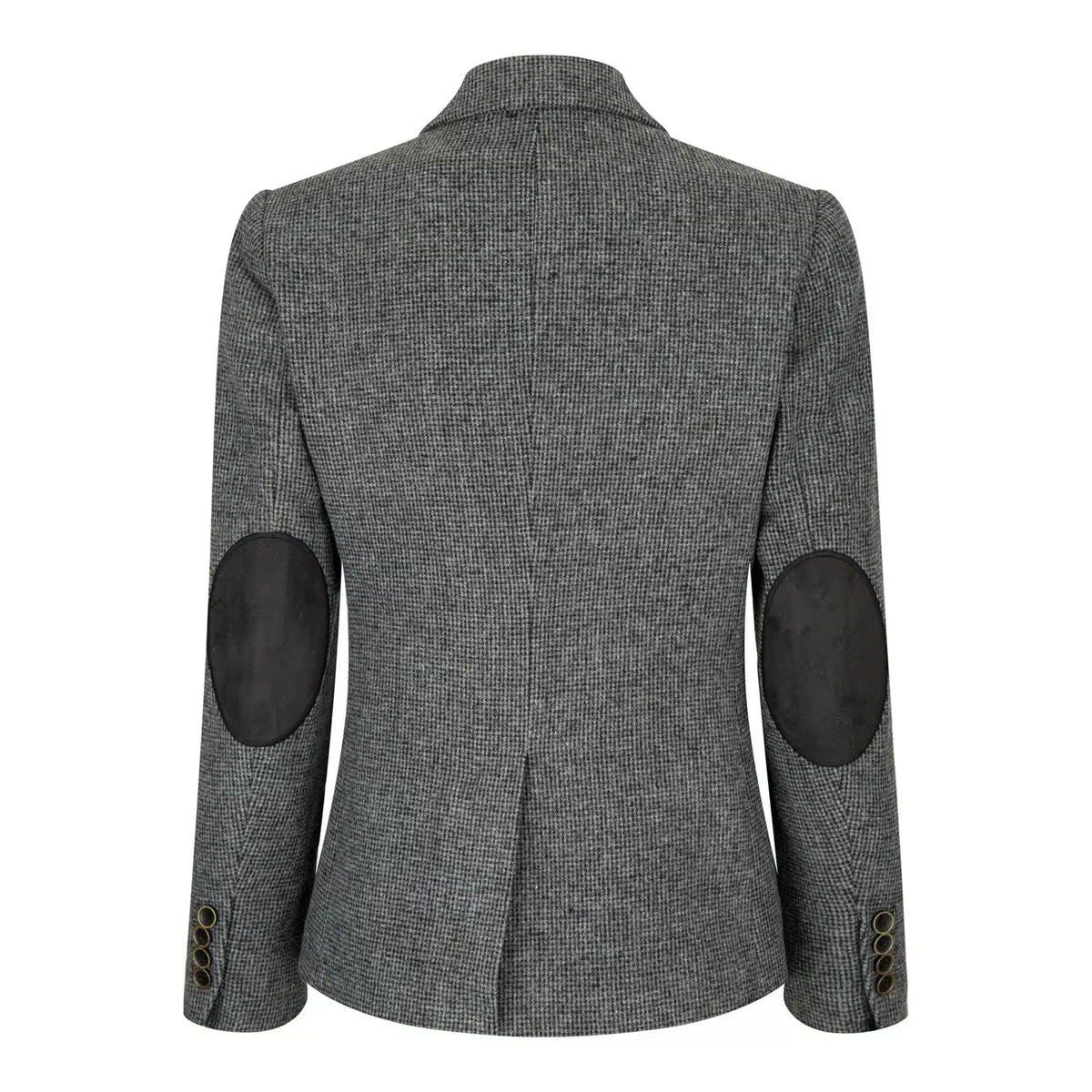 Dam Grå Tweed Fiskbensmönstrad Kavaj 1920-tals Peaky Tailored Fit Vintage Retro